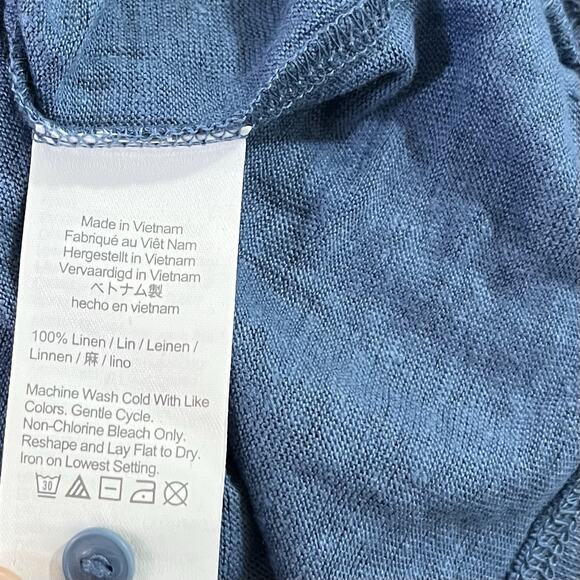 J Crew 100% Linen Sleeveless Maxi Tank Dress Size S Blue Coastal Vacation Travel - Picture 4 of 4